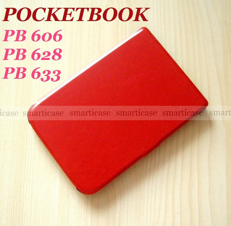 Женский чехол обложка красный для Pocketbook PB 628 Touch Lux 5, PB 606, PB 633 (покетбук) - фото 1 - id-p1265688920