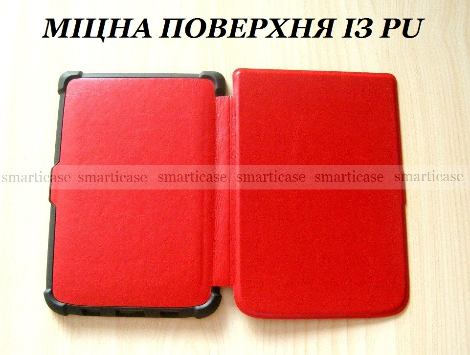 Женский чехол обложка красный для Pocketbook PB 628 Touch Lux 5, PB 606, PB 633 (покетбук) - фото 3 - id-p1265688920
