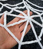 Павутиння декоративне на Хелловін, велюрове, біле, Паутина велюровая на хэллоуин, фото 3