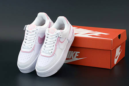 Жіночі кросівки Nike Air Force white/pink. ТОП Репліка ААА класу., фото 2