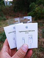 Комплект 2 штуки оригинальных кабелей Iphone 5 6 7 8 XS XR Ipad Lightning 1м Foxconn MFI MD818ZM/A A1480