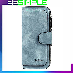 Жіночий замшевий гаманець клатч Baellerry Forever / Жіноче портмоне (19 х 10,5 х 2 см) Блакитний