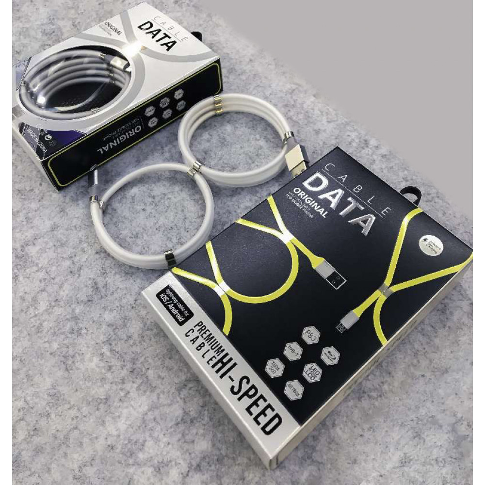 Кабель з магнітами USB Lightning Silicone Flexible Magic magnetic Quick Charge
