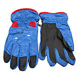 Водовідштовхувальні дитячі (підліткові) лижні рукавички, розмір 14, синій, плащівка, фліс (516932), фото 2