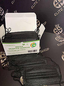 Маски медичні одноразові чорні, 50 шт