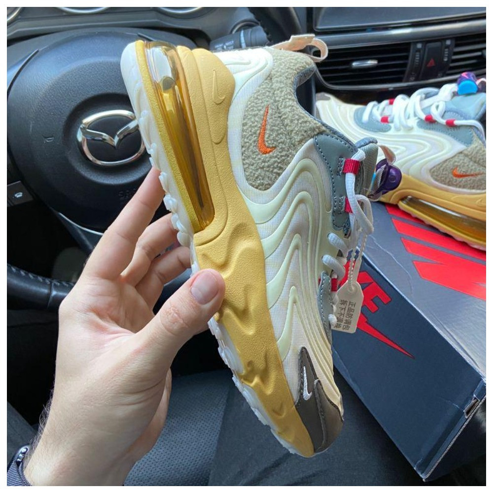 Кросівки Nike Air Max 270 React x Nike Travis Scott, кросівки найк аір макс 270 реактив, Cactus Jack, фото 1