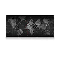 Ігрова поверхня, килимок для мишки, 70x30 см, карта світу, гумова основа, тканинне покриття