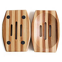 Мильниця бамбукова натуральна в смужку