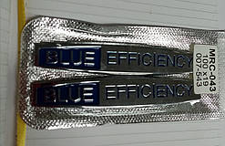 Емблема BLUE EFFICIENCY метал 100х19 мм комплект 2 типи мат і глянець ЧИТАЙТЕ ОПИС ТОВАРУ