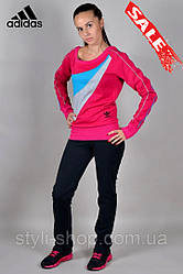 Жіночий спортивний трикотажний костюм Adidas (Адідас) (1246-2), спортивні костюми, Туреччина, Рожевий