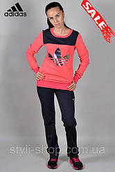 Жіночий спортивний трикотажний костюм Adidas (Адідас) (1376-5), спортивні костюми, Туреччина, Корал