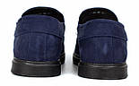 Сліпони чоловічі мокасини сині нубук взуття великих розмірів на гумках Rosso Avangard Navy Blu Slipy BS, фото 5