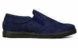 Сліпони чоловічі мокасини сині нубук взуття великих розмірів на гумках Rosso Avangard Navy Blu Slipy BS, фото 2