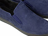 Сліпони чоловічі мокасини сині нубук взуття великих розмірів на гумках Rosso Avangard Navy Blu Slipy BS, фото 7