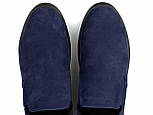 Сліпони чоловічі мокасини сині нубук взуття великих розмірів на гумках Rosso Avangard Navy Blu Slipy BS, фото 9