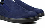 Сліпони чоловічі мокасини сині нубук взуття великих розмірів на гумках Rosso Avangard Navy Blu Slipy BS, фото 6