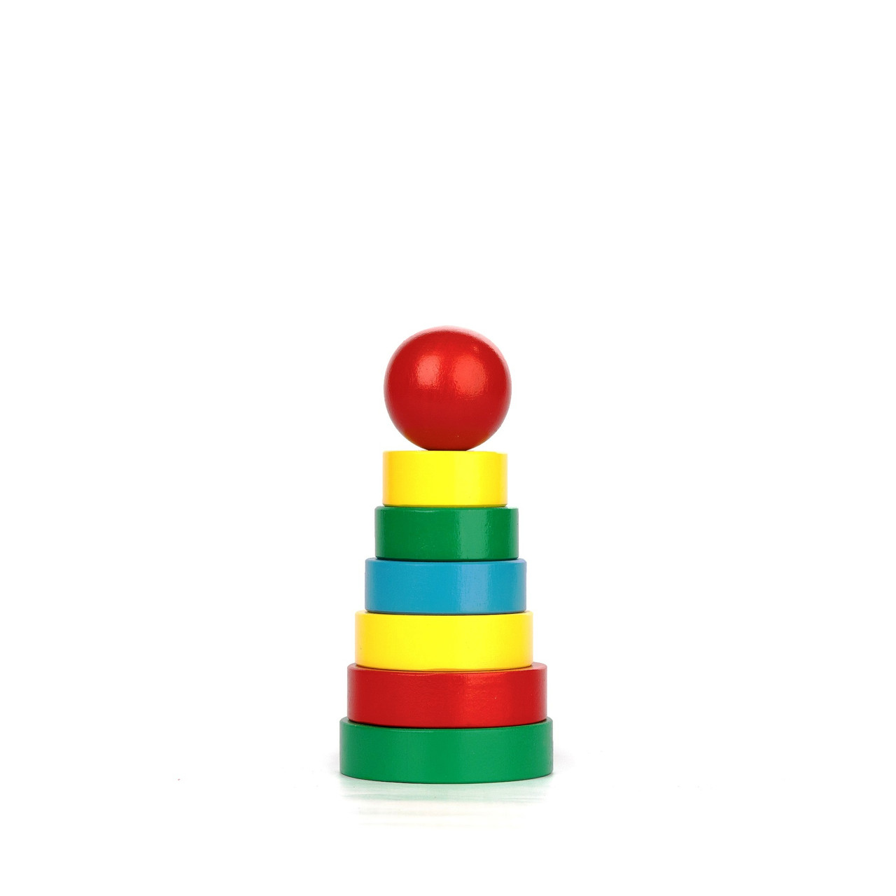 Дерев'яна іграшка Пірамідка Кільцева 7 ел. Komarovtoys (A 323), фото 1