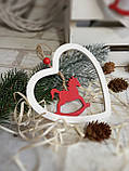 Підвіска новорічна "Конячка в седечке", матеріал - дерево, 12х12 см, фото 2