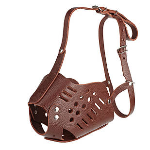 Намордник KARELINE з натуральної шкіри для мастино, кавказької вівчарки розмір ХL