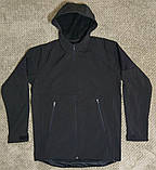 Тактична куртка з капюшоном софтшелл softshell Black розмір XL, фото 2