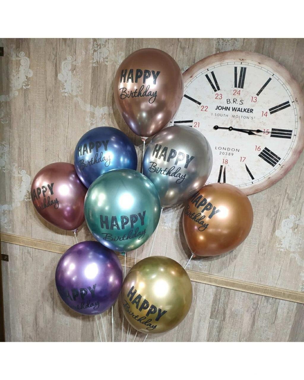 Повітряні кулі Happy Birthday хром 1845