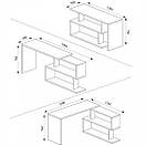 Письмовий, комп'ютерний поворотний стіл трансформер, кутовий, прямий, розкладний, фото 4