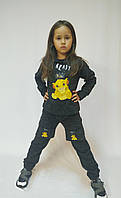 Дитячий спортивний трикотажний костюм з принтом "Сімба" для дівчинки 6-11 років