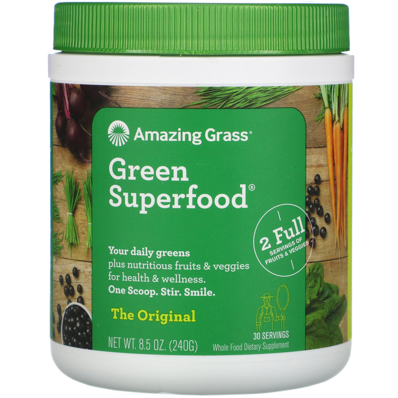 Зелена СуперЇжа 240 г Green SuperFood (грін суперфуд) Amazing Grass USA