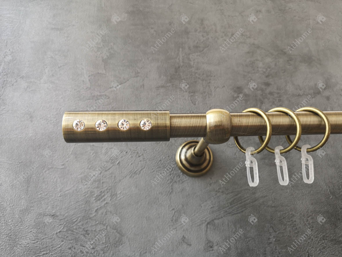 Карниз Quadrum Алюр 300 см одинарний Антик відкритий 19 мм гладка (кільця з гачками), фото 1