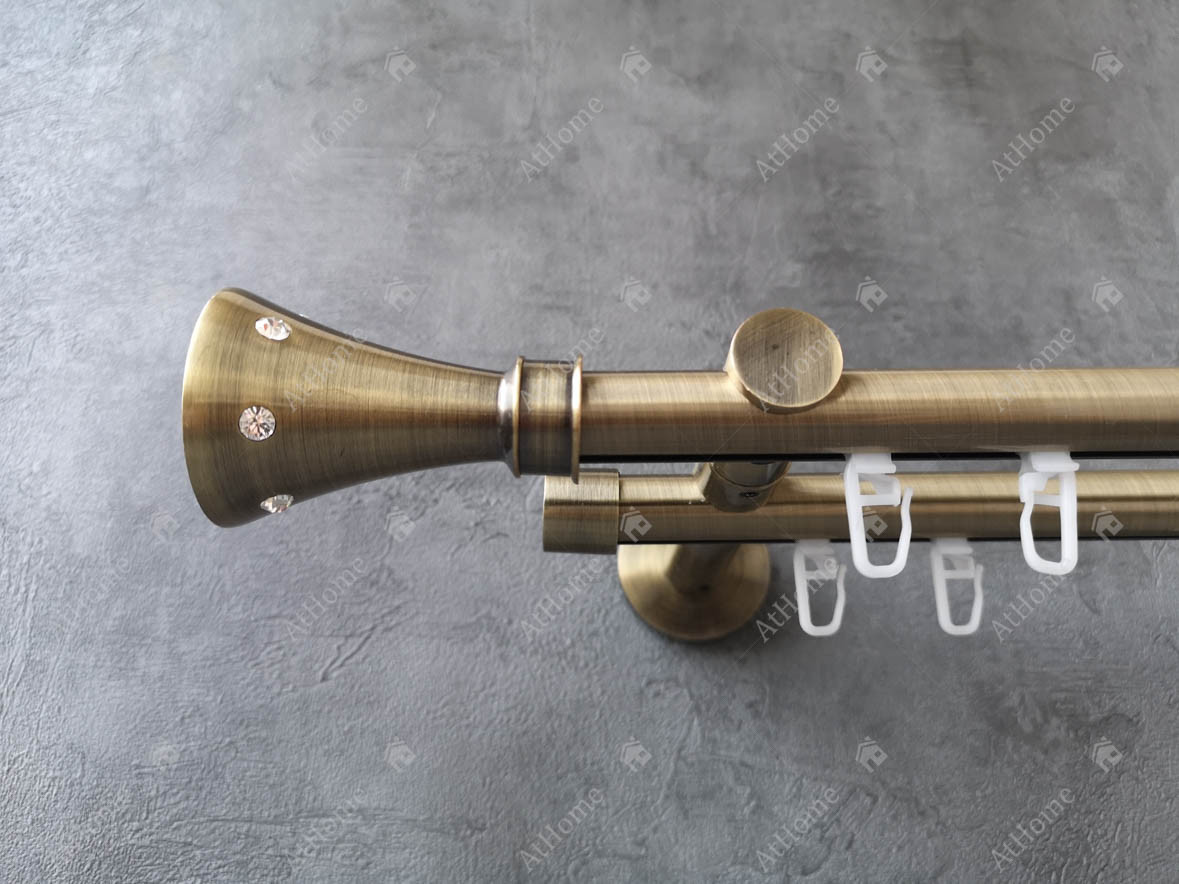 Карниз Quadrum Картер 200 см подвійний Антик універсальний 19/19 мм імпресійна, фото 1