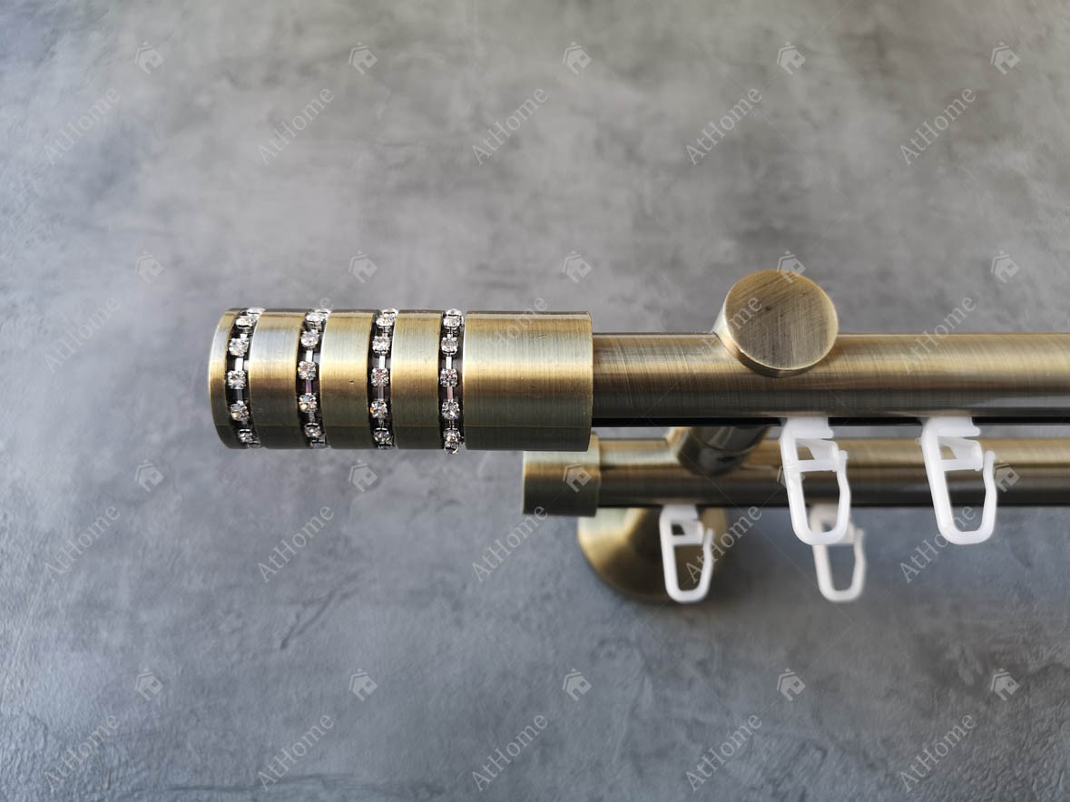 Карниз Quadrum Барамела 300 см подвійний Антик універсальний 19/19 мм імпресійна, фото 1