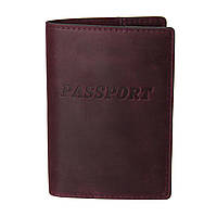 Кожаная обложка для паспорта Passport PJ темно-фиолетовая