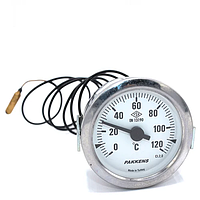 Термометр капиллярный PAKKENS Ø60мм от 0 до 120°С, длина капилляра 2метр Турция
