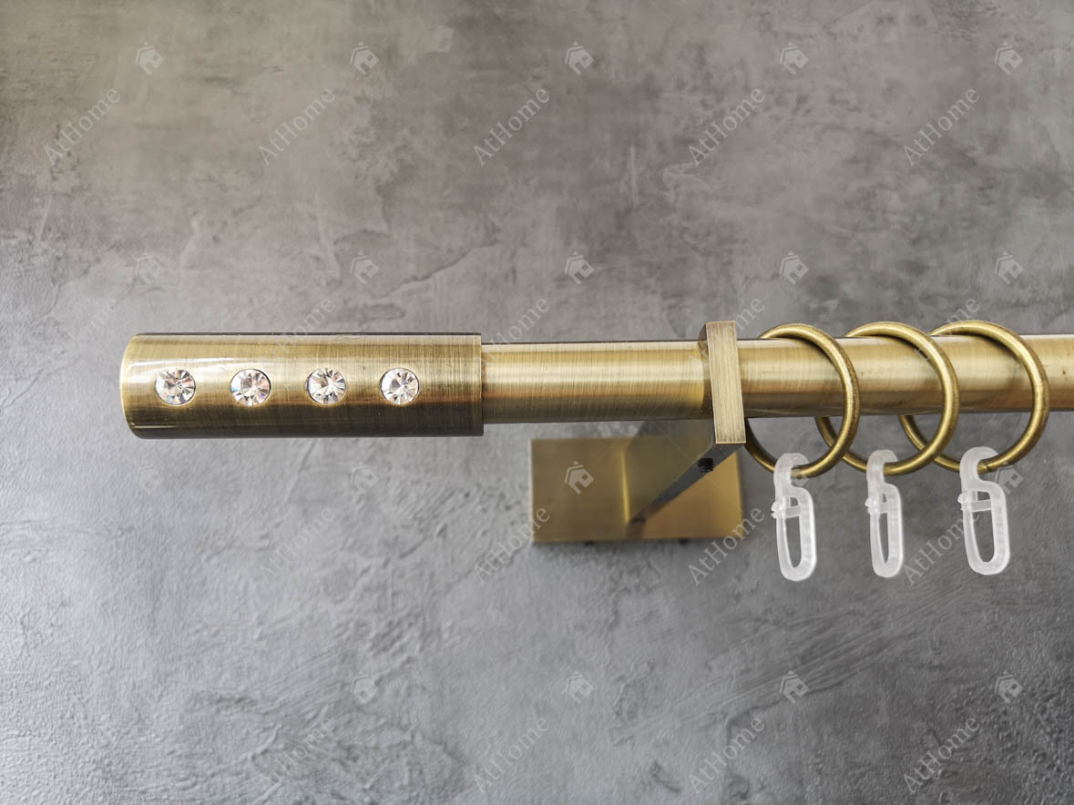 Карниз Quadrum Алюр 300 см одинарний Антик Slim 19 мм гладка (кільця з гачками), фото 1