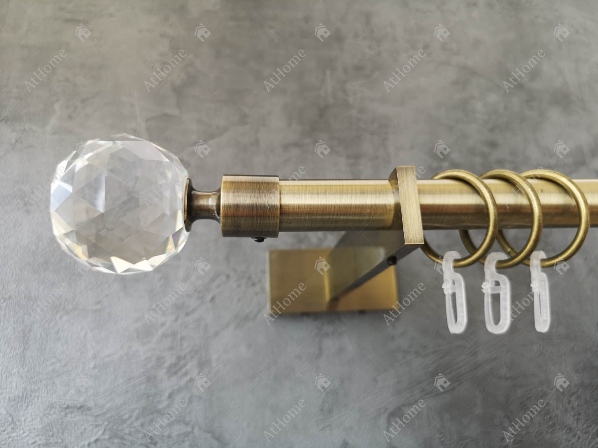 Карниз Quadrum Люмієра 200 см одинарний Антик Slim 19 мм гладка (кільця з гачками), фото 1