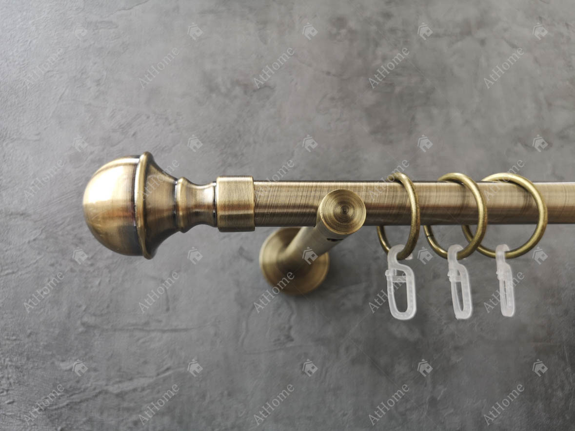 Карниз Quadrum Бостон 200 см одинарний Антик універсальний 19 мм гладка (кільця з гачками), фото 1