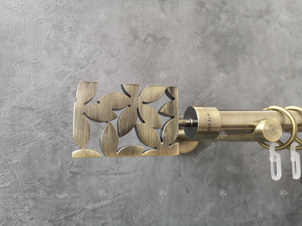 Карниз Quadrum Делія 200 см одинарний Антик універсальний 19 мм гладка (кільця з гачками), фото 1