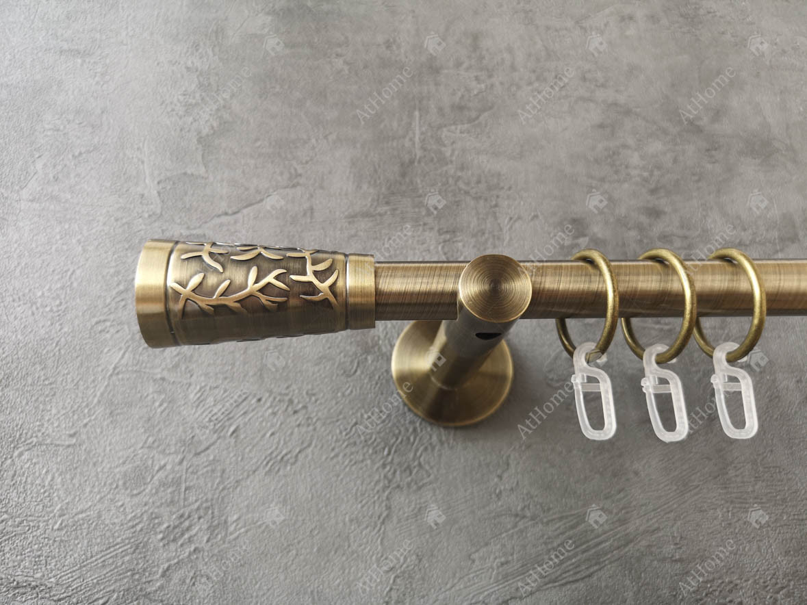 Карниз Quadrum Севілія 300 см одинарний Антик універсальний 19 мм гладка (кільця з гачками), фото 1