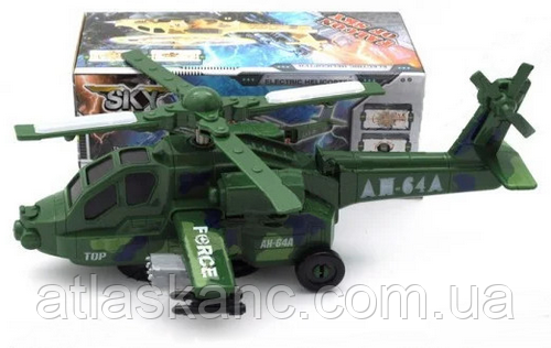 Іграшка Вертоліт на батарейках, світло, звук 31 см 8811-3 в коробці, фото 1