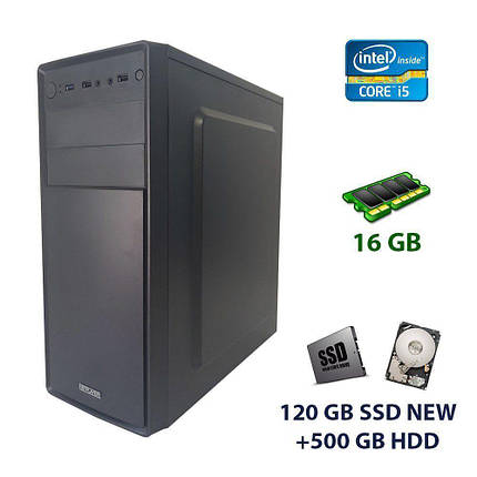 1stPlayer A2 Tower NEW / Intel Core i5-3570 (4 ядра по 3.4 - 3.8 GHz) / 16 GB DDR3 (4x 4 GB) / 120 GB SSD, фото 1