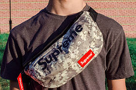 Сумка на пояс Бананка Барыжка Supreme Супрім Камуфляж Мілітарі Бежева, фото 4