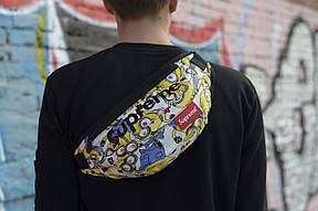 Сумка на пояс Бананка Барыжка Supreme Супрім Міньйон Біла, фото 4