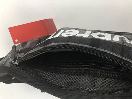 Сумка на пояс Бананка Барыжка Supreme Супрім Gray Сіра з чорної кліткою, фото 3