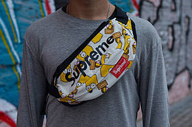 Сумка на пояс Бананка Барыжка Supreme Супрім Bart Simpson Барт Сімпсон Біла, фото 5