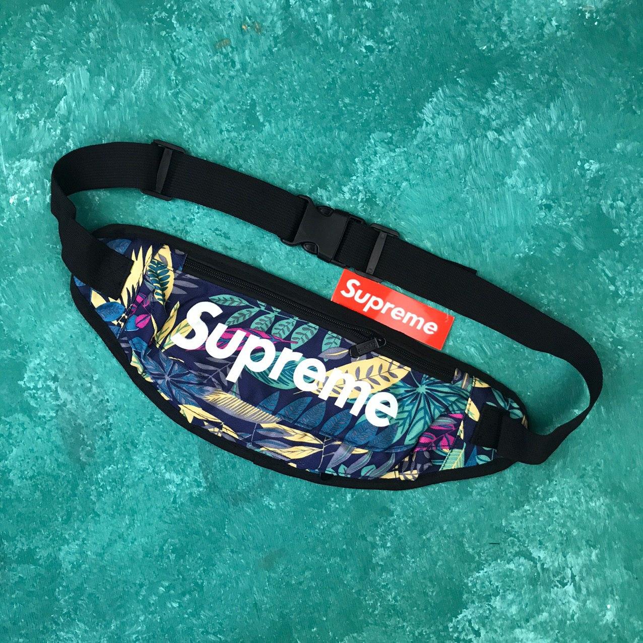 Сумка на пояс Бананка Барыжка Supreme Супрім Тропіки Синя Різнокольорова