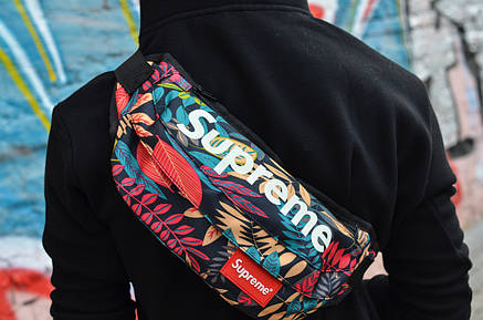 Сумка на пояс Бананка Барыжка Supreme Супрім Тропіки Темна Різнокольорова, фото 3