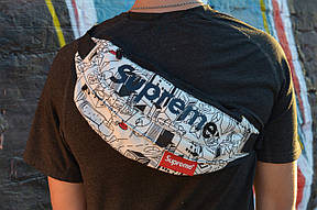 Сумка на пояс Бананка Барыжка Supreme Супрім Місто Вулиця Біла, фото 3