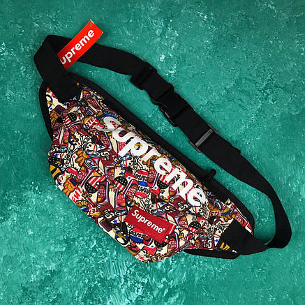 Сумка на пояс Бананка Барыжка Supreme Супрім USA Різнокольорова, фото 1