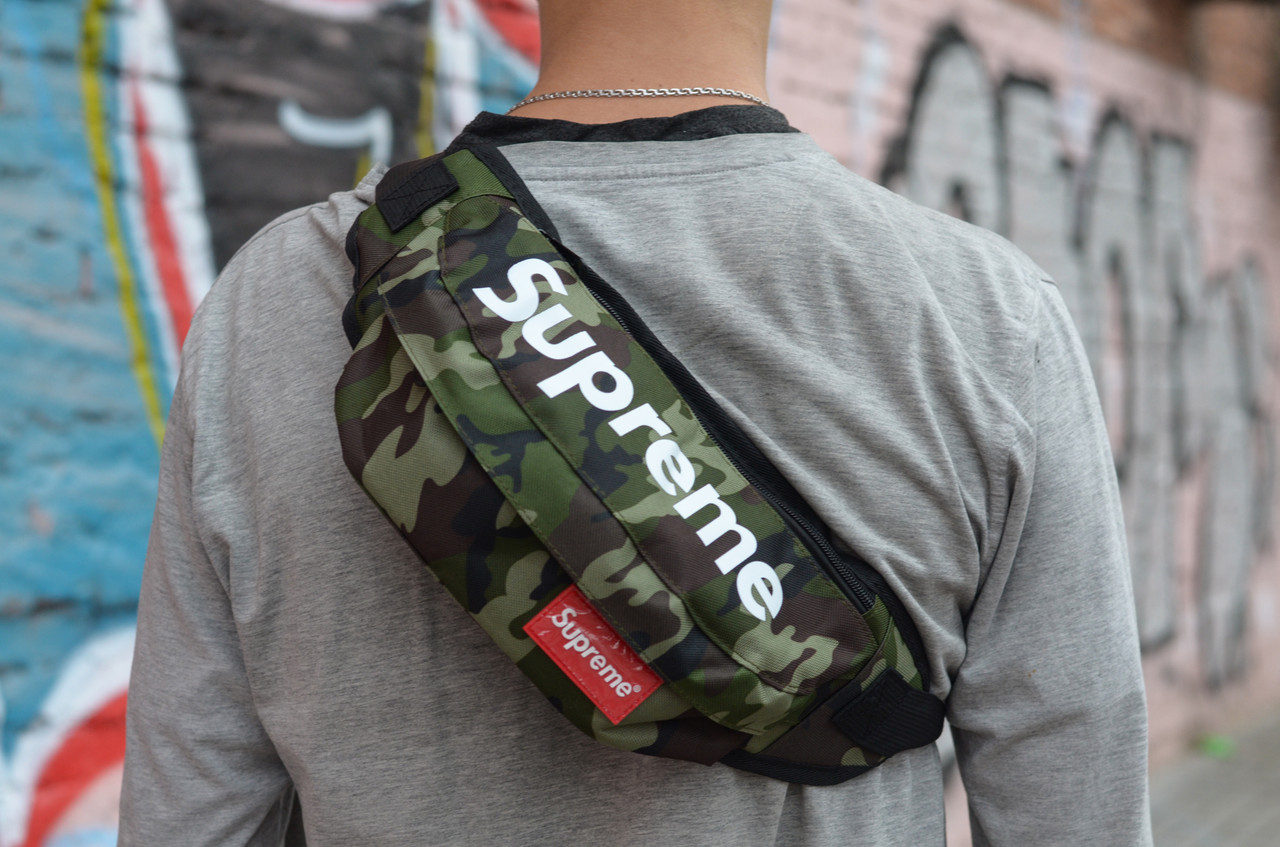 Сумка на пояс Бананка Барыжка Supreme Супрім Камуфляж Хакі Темна