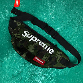Сумка на пояс Бананка Барыжка Supreme Супрім Камуфляж Хакі Темна, фото 3